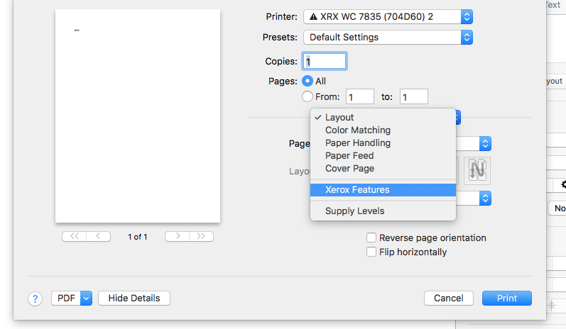 MAC Xerox Features